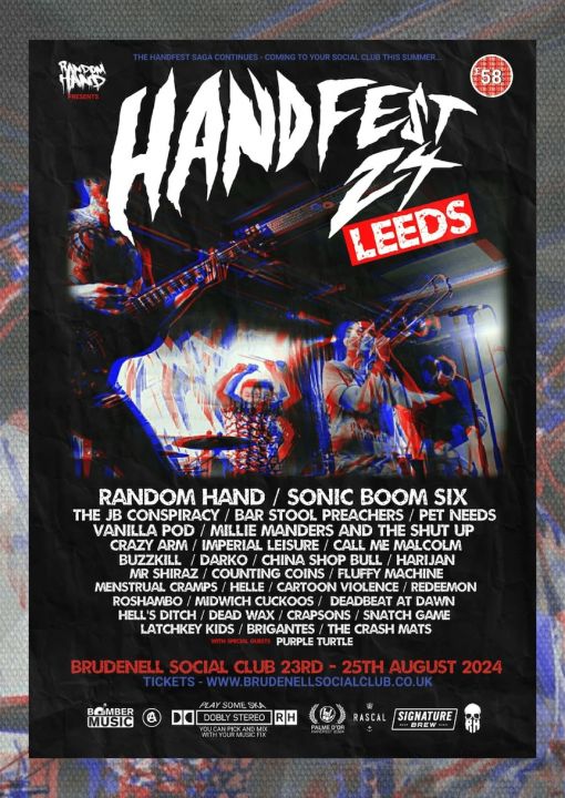 HANDFEST 24 3 Days  2 Stages No Clashes  30 Bands on Friday 23rd August 2024
