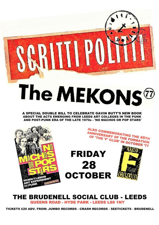 Scritti Politti  Mekons 77  on Friday 28th October 2022