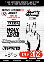 Big In 2022 Cressa + Holy Youth Movement + Komparrison + The Utopiates + The Voyd on Saturday 22nd January 2022