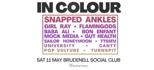 IN COLOUR - Saturday Ft. Snapped Ankles, Girl Ray, Flamingods  MORE on Saturday 11th May 2024